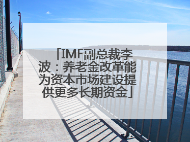IMF副总裁李波：养老金改革能为资本市场建设提供更多长期资金